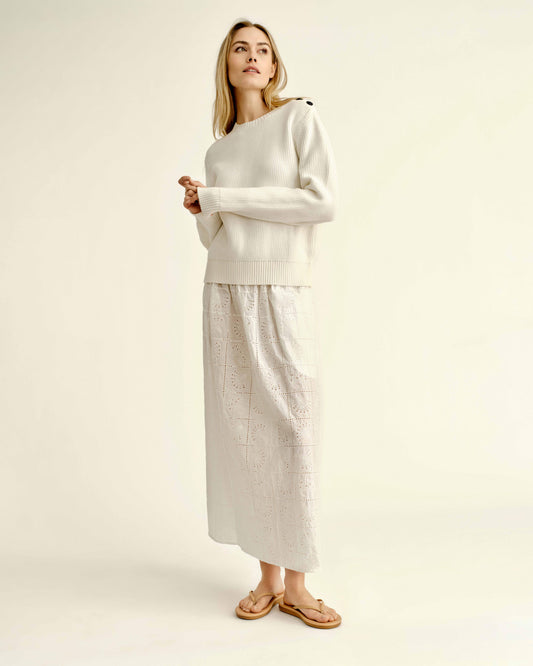Celine Midi Skirt-Soft White
