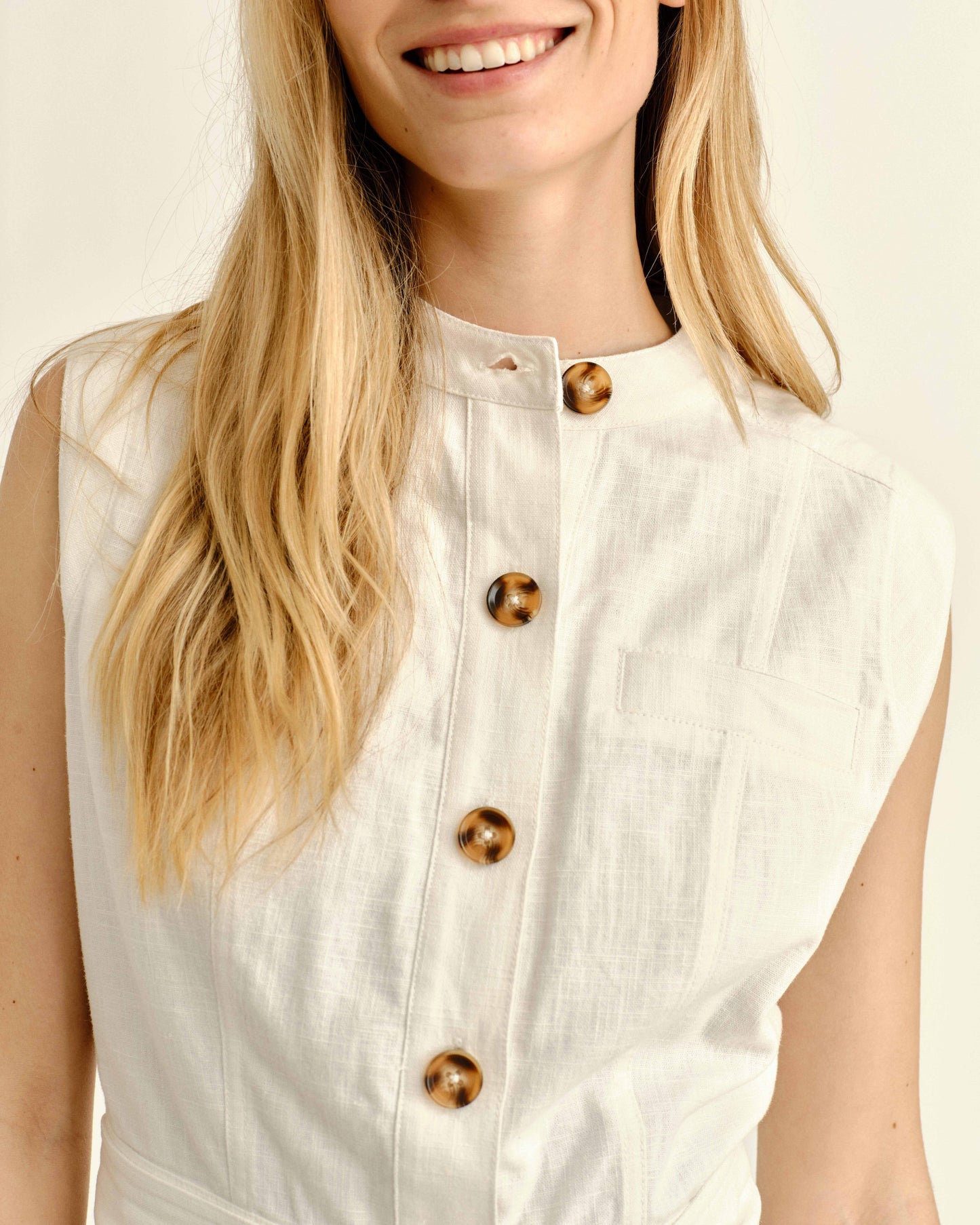 Rachel Sleeveless Romper-Bright White
