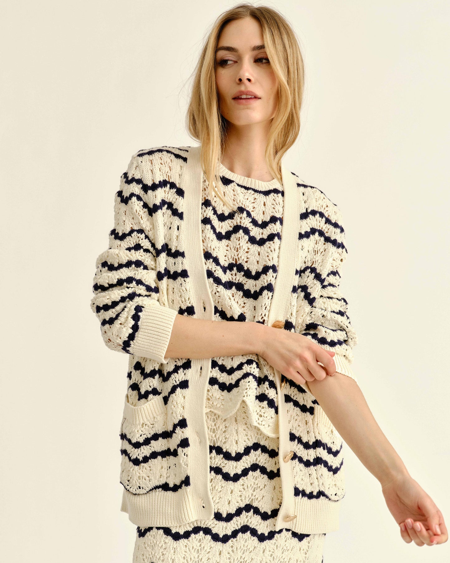 SU26 Hadwen Cardigan-Beach Wave Stripe-Natural