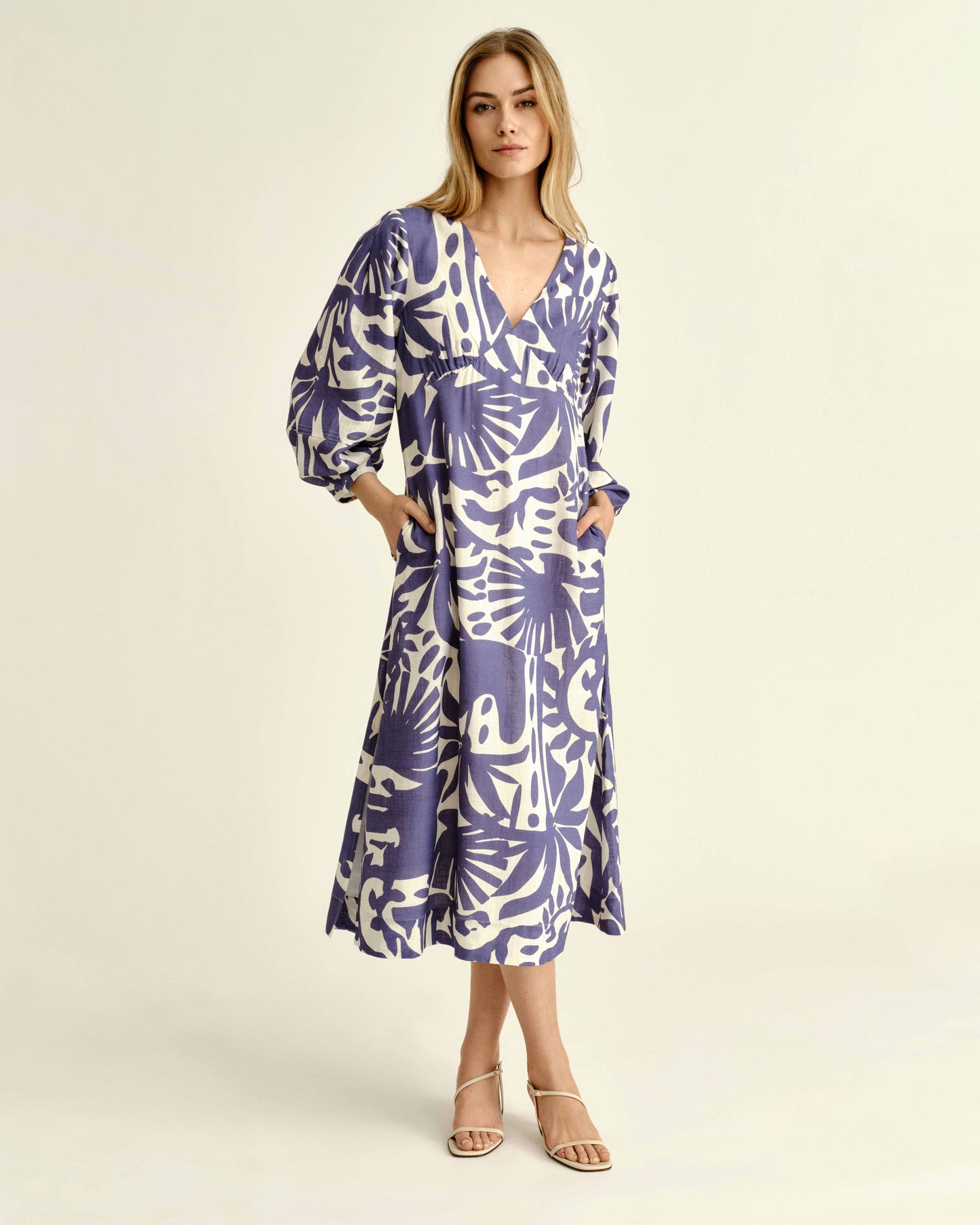 Dover Dress-Parrish Geo Print-Coastal Indigo