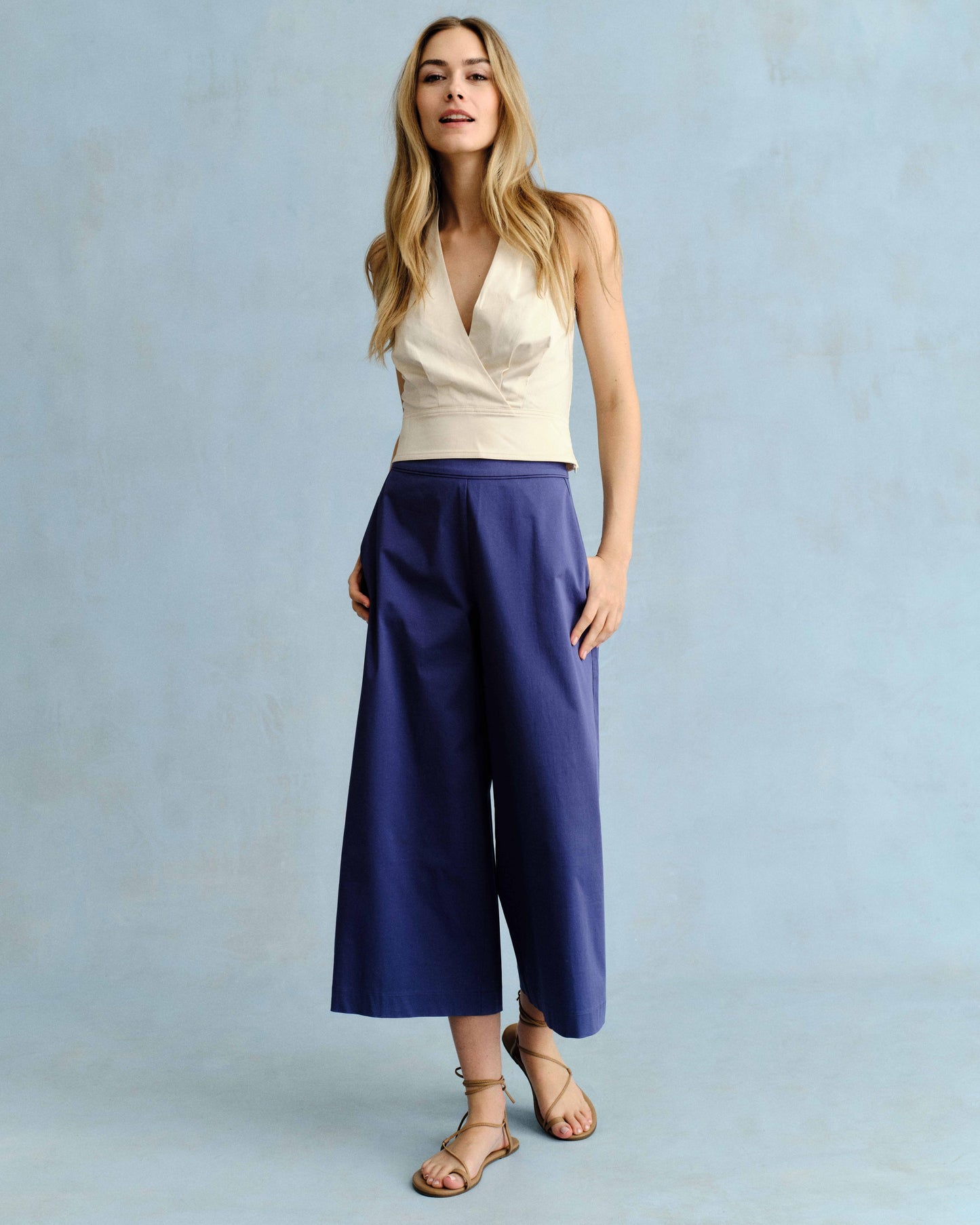 Olive Halter Top-Ivory