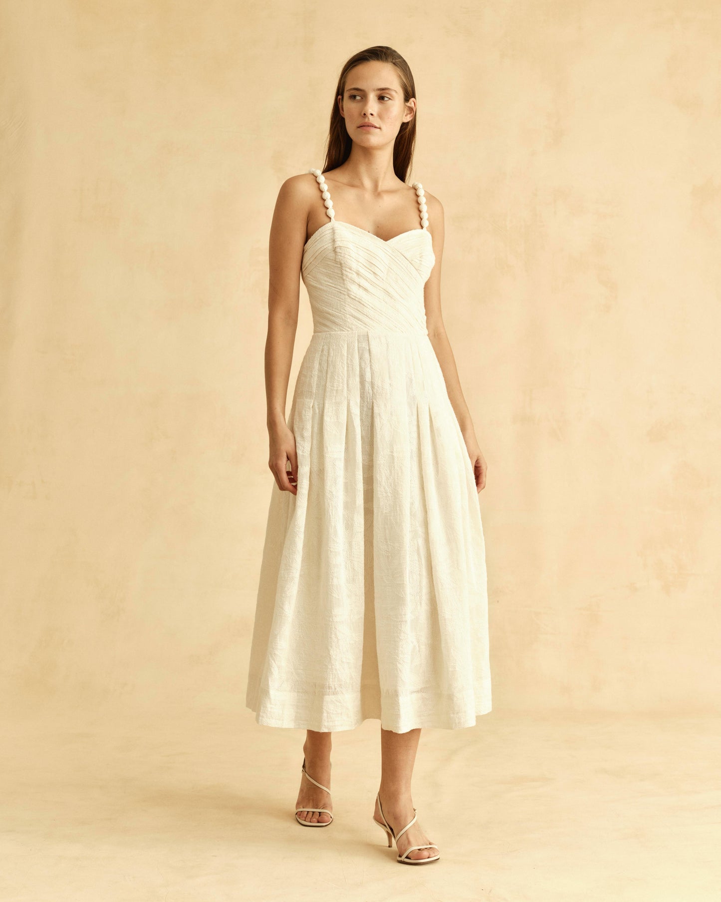 Marabel Midi Dress-Ivory