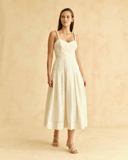 Marabel Midi Dress-Ivory