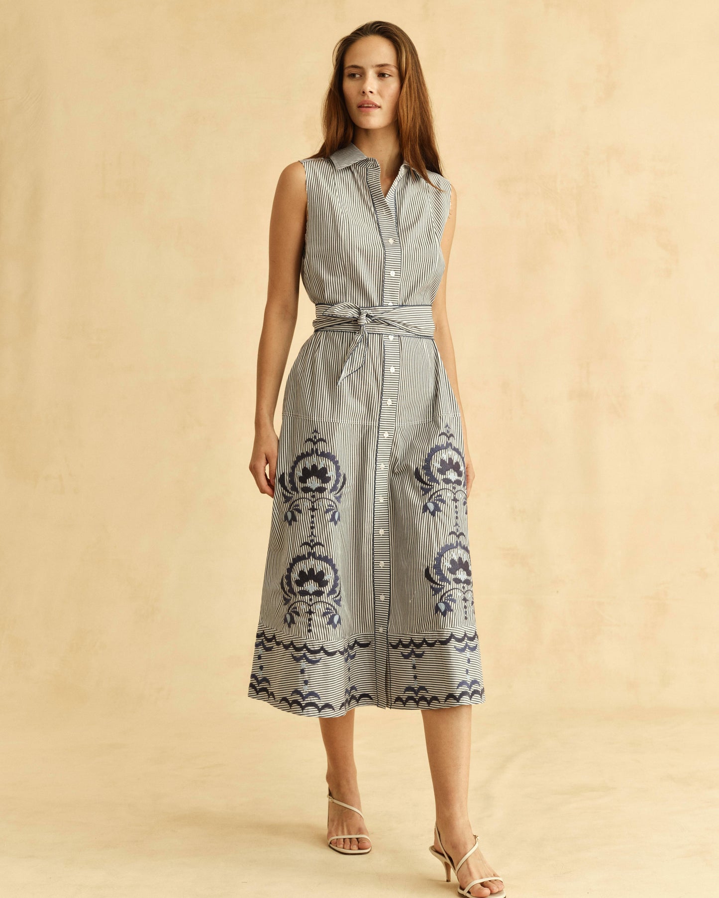 Francesca Dress-Parkside Floral Stripe