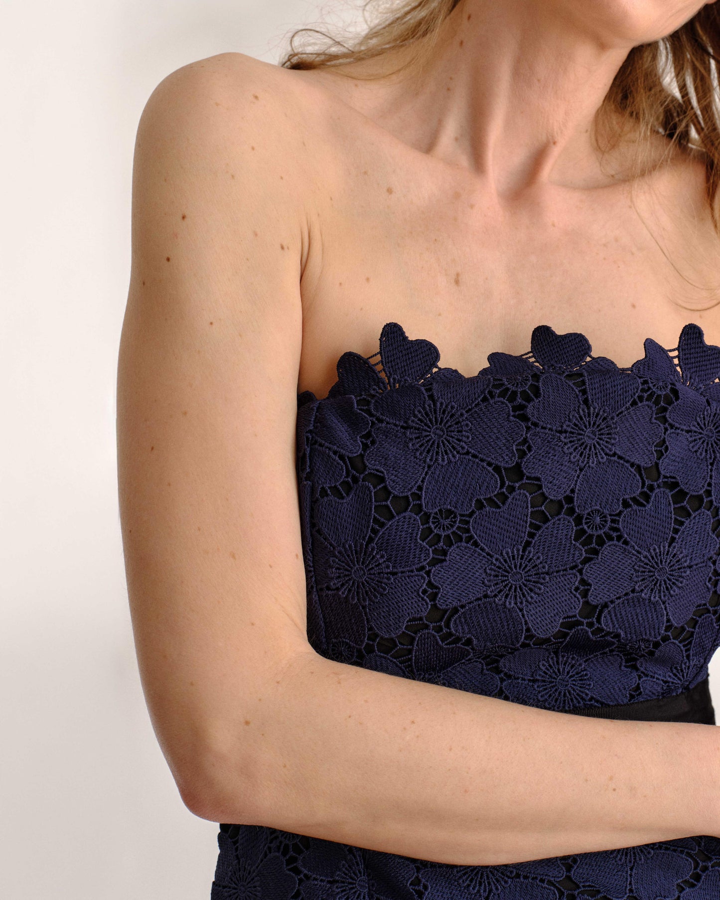 Romita Peplum Top-Midnight Blue