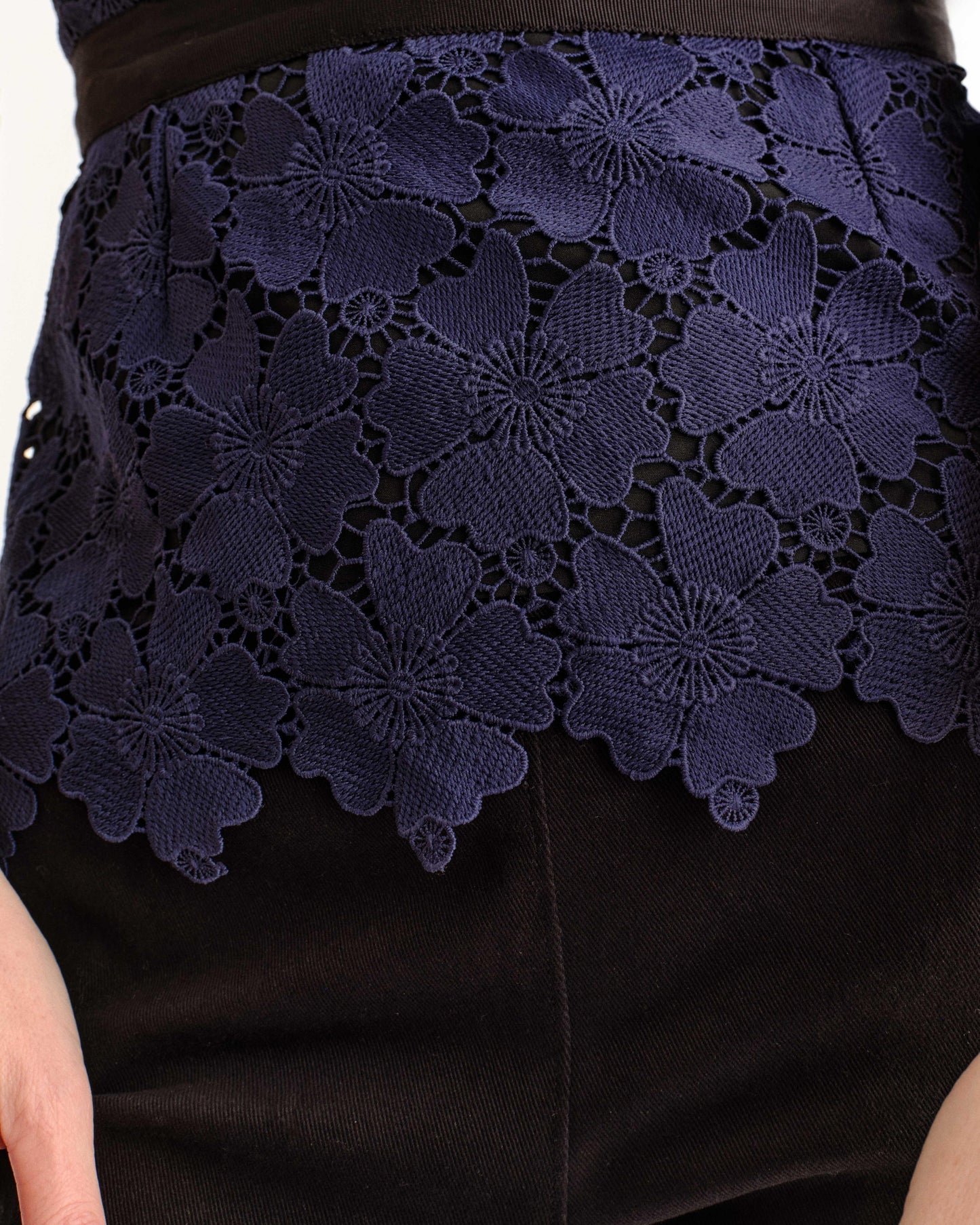 Romita Peplum Top-Midnight Blue