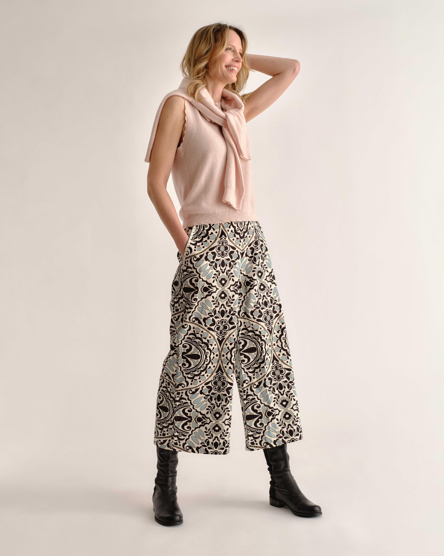 Salida Culotte Pants-Flor Medallion Tidal Pool