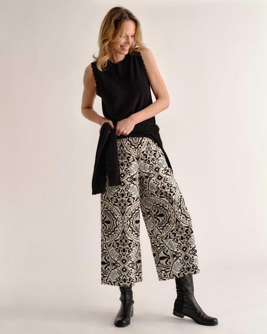 Salida Culotte Pants-Flor Medallion Tidal Pool