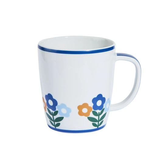 Floral Porcelain Mugs (Set of 4)