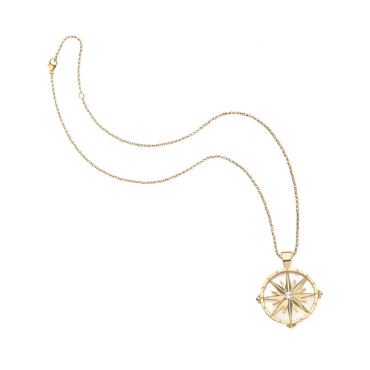Forever Guiding Star Mother of Pearl Pendant on Classic Rolo Chain