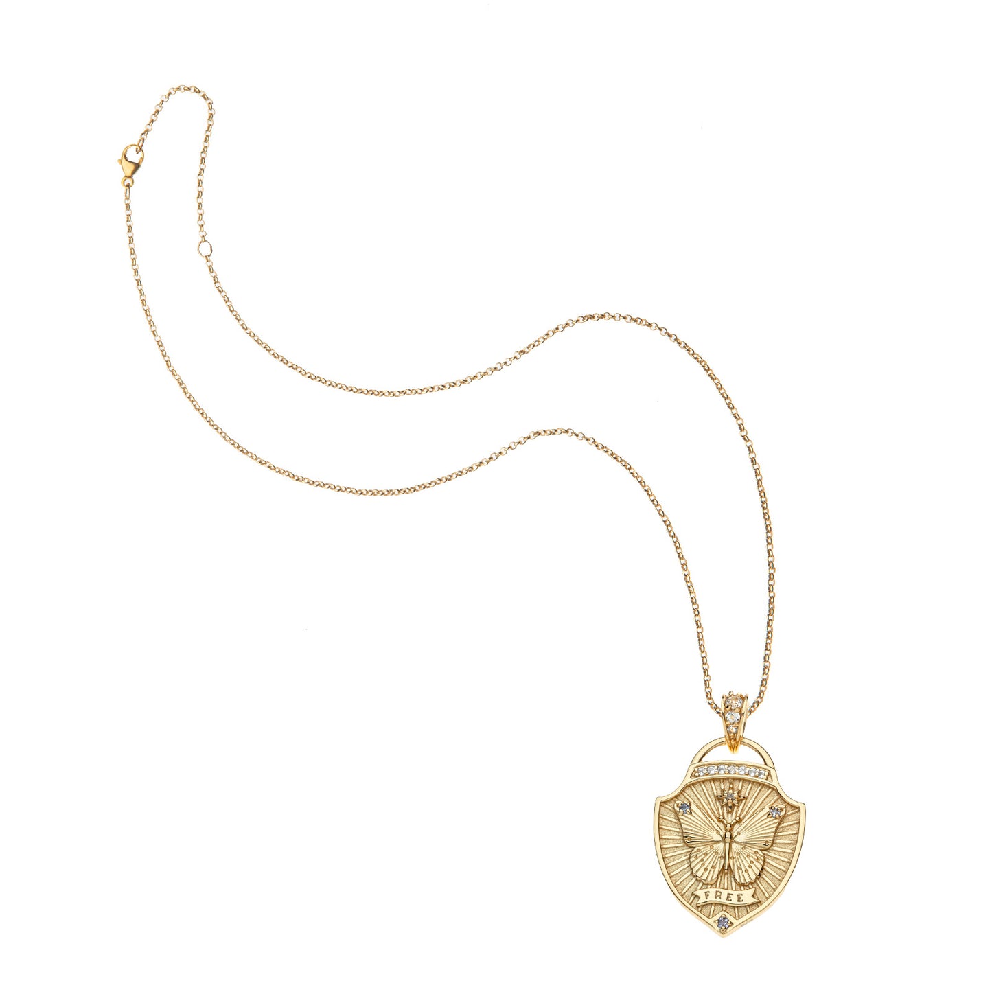 FREE Shield Pendant on 16-18" Classic Rolo Chain