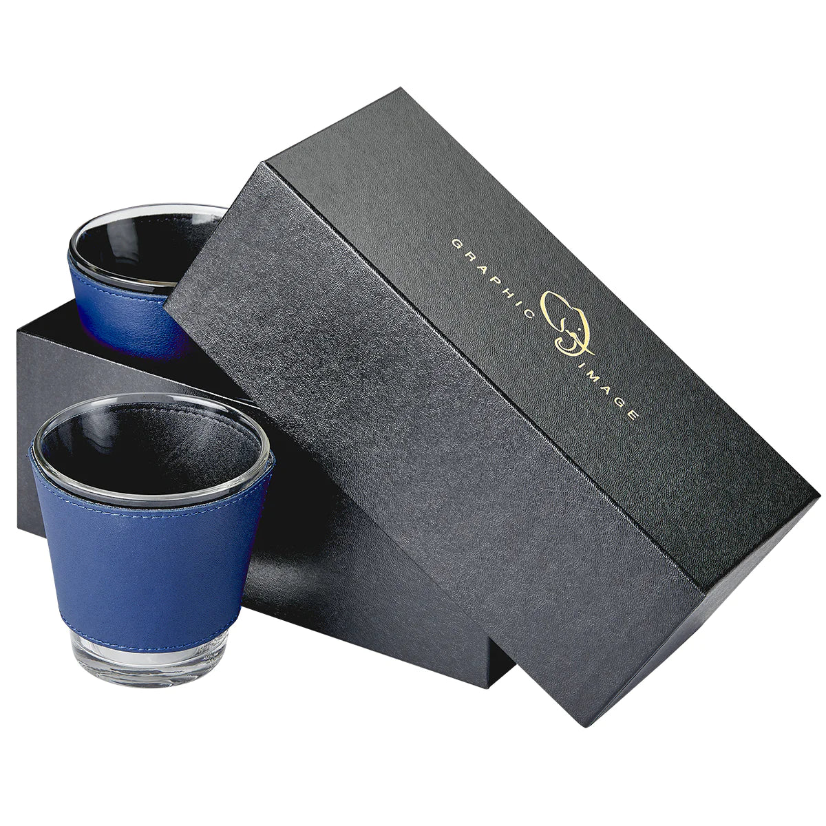 Leather Wrapped Glass Set of 2