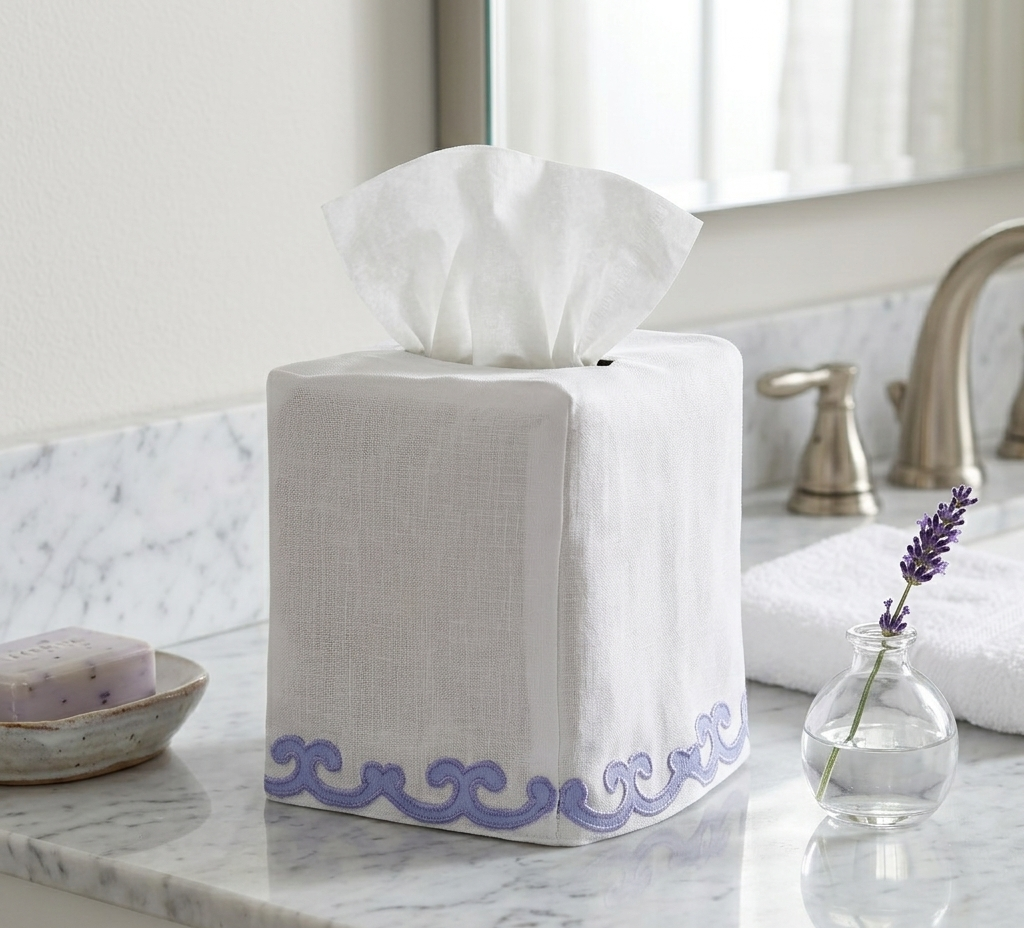 Chantal Tissue Box Cover in Blue Ice