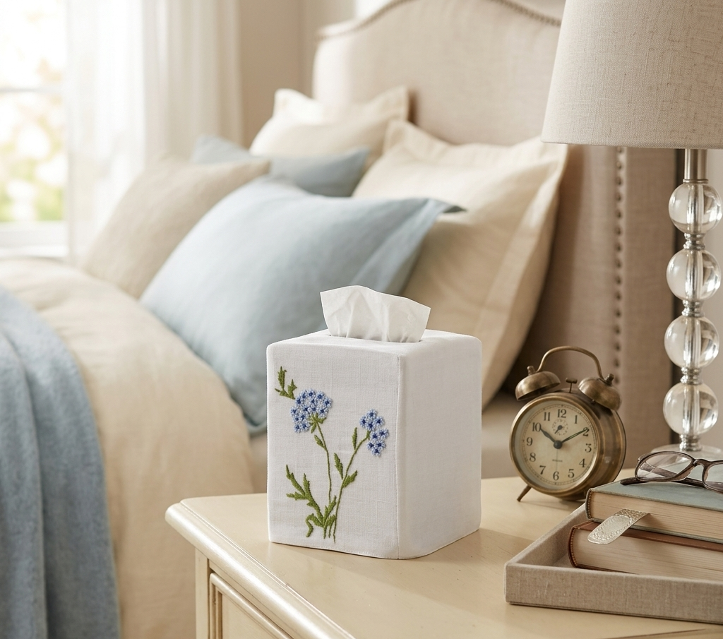 Muriel Tissue Box Cover in Blue