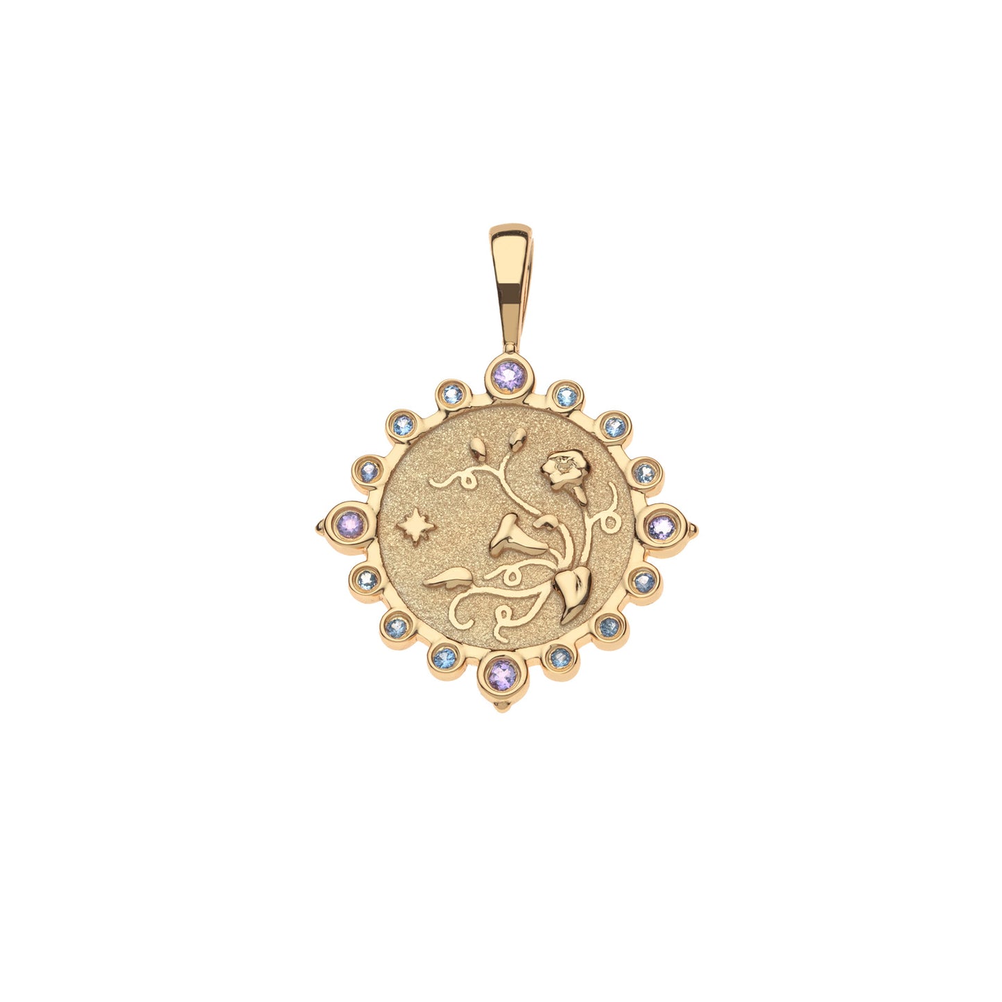 GRACE Petite Embellished Coin on 16-18" Classic Rolo Chain