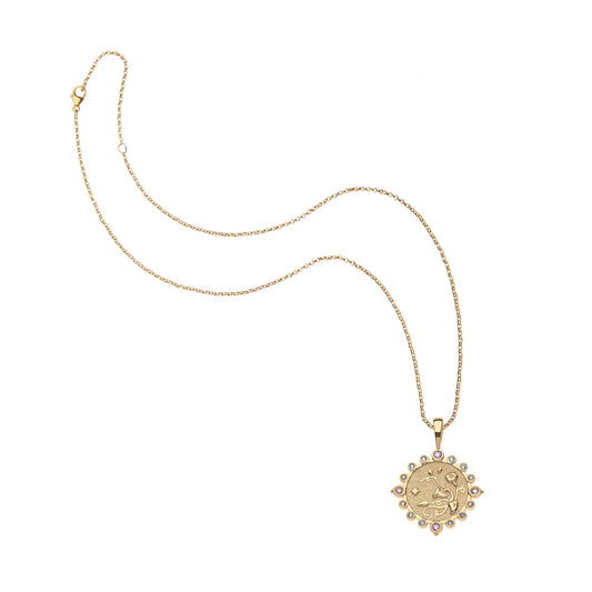 GRACE Petite Embellished Coin on 16-18" Classic Rolo Chain