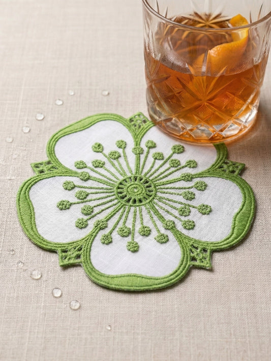 Bright Green Petal Coasters