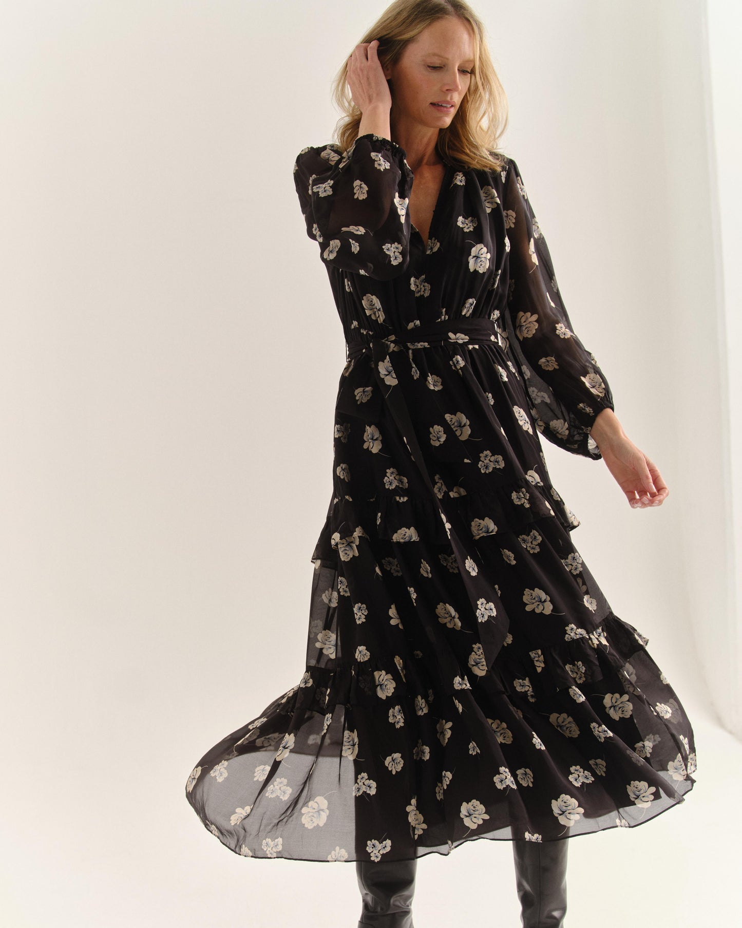 Lorelei Long Sleeve Dress-Moonlit Rose