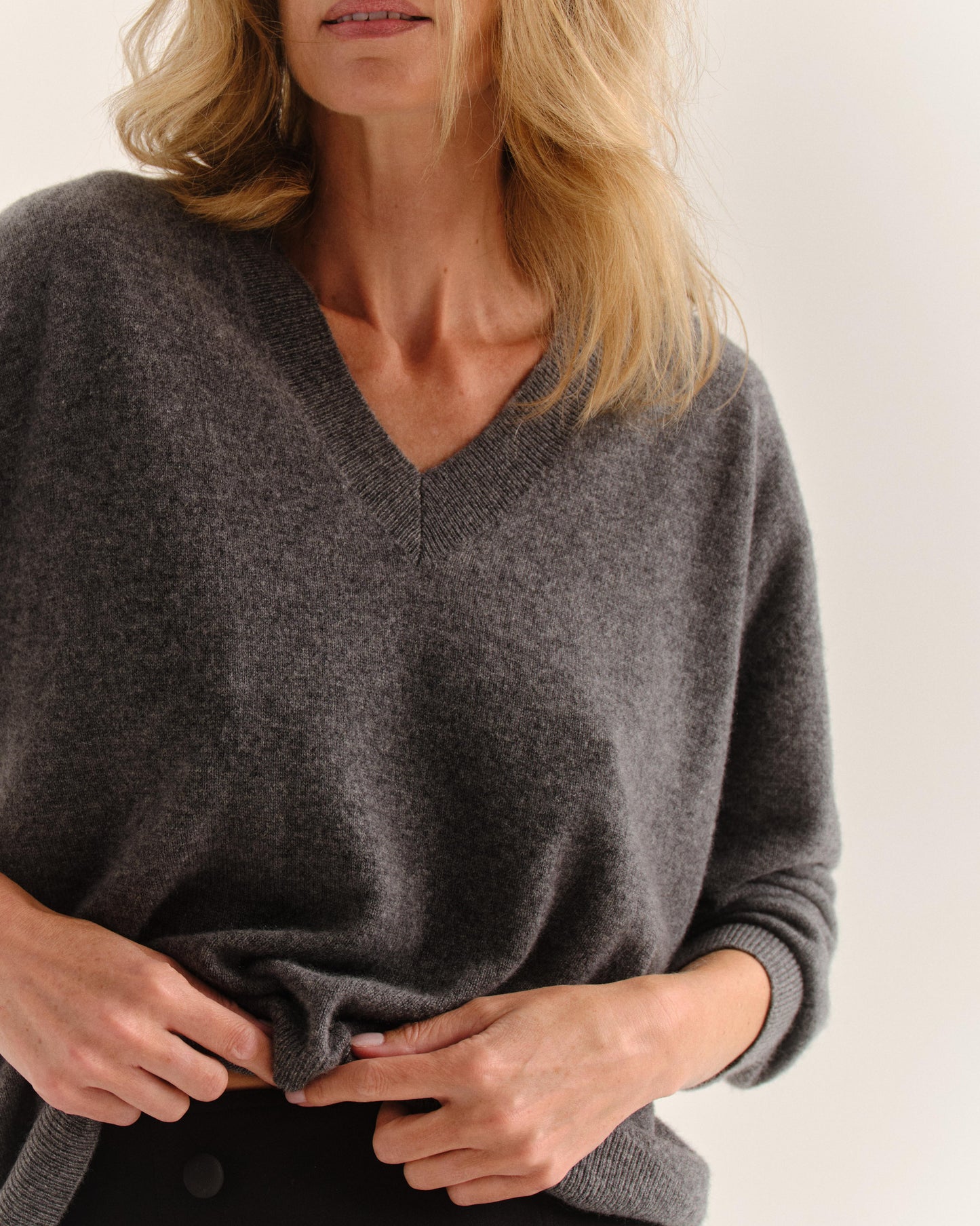 Caden V-Neck Sweater-Shadow