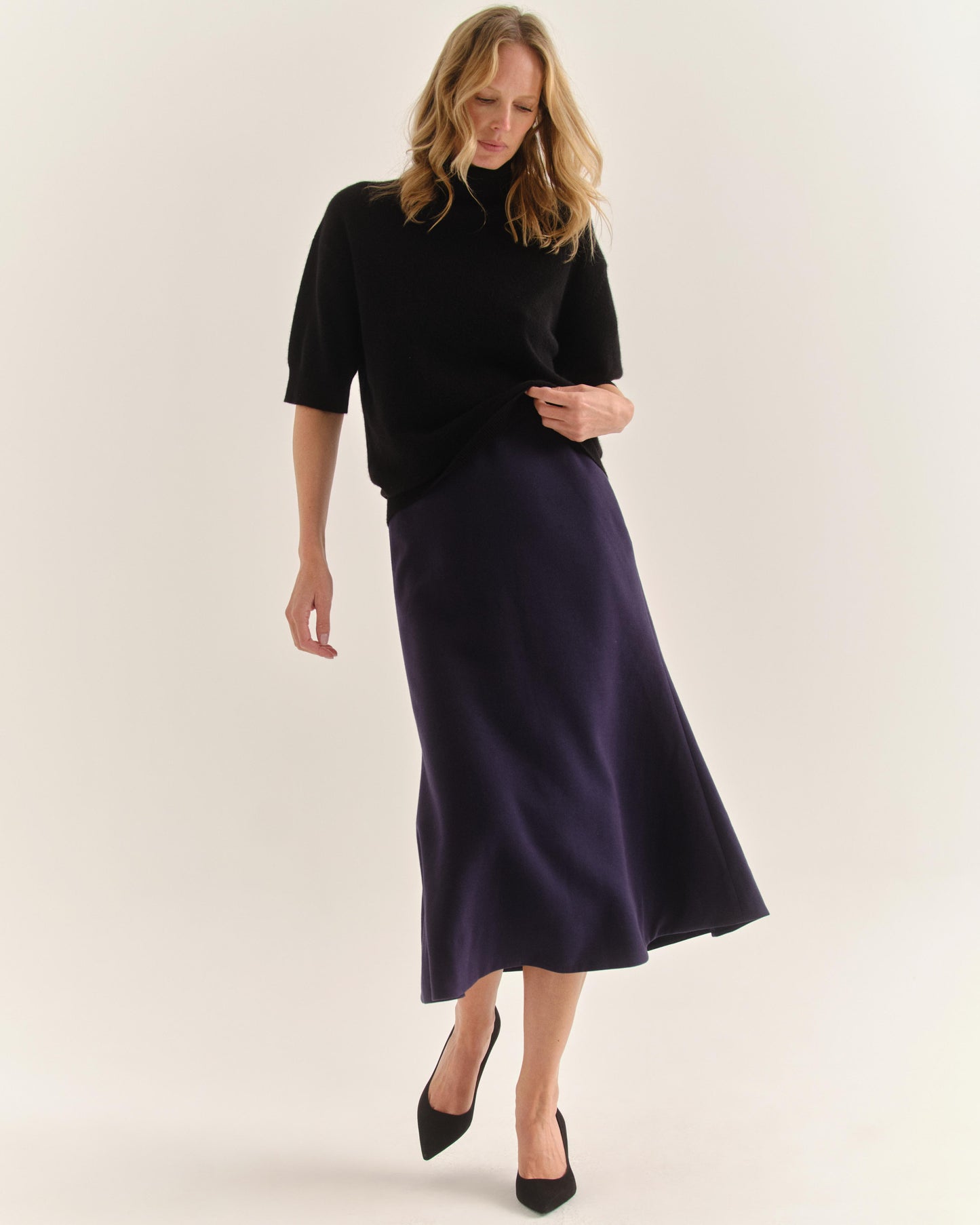 Belle Short Sleeve Turtleneck-Noir