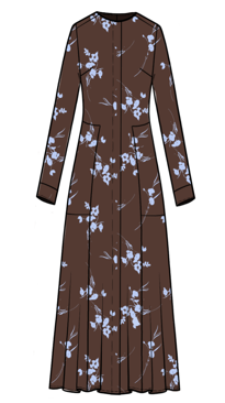 Helene Midi Dress-Upstate Floral Espresso