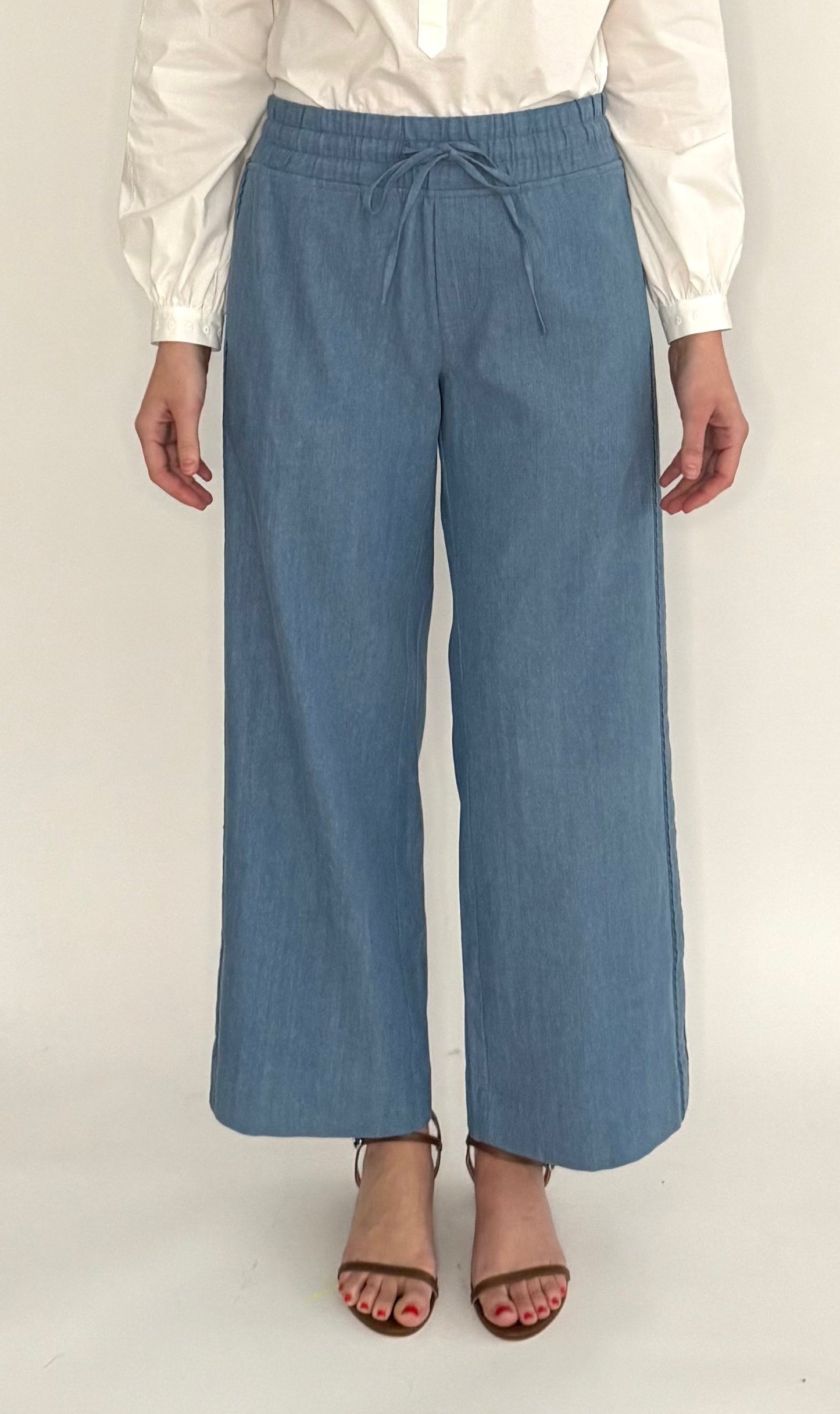 Isla Pant-Washed Blue Chambray