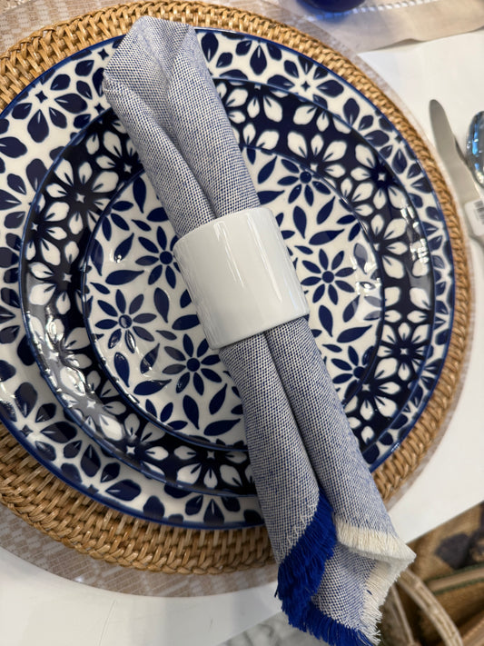 White Lacquer Napkin Rings, Set of 2
