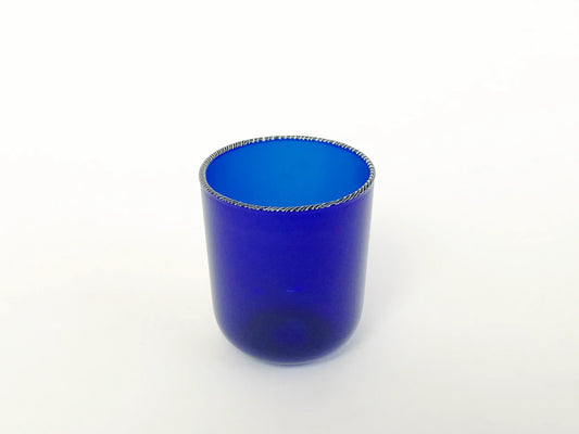 Striped Rim Glasses - Cobalt - Set of Six