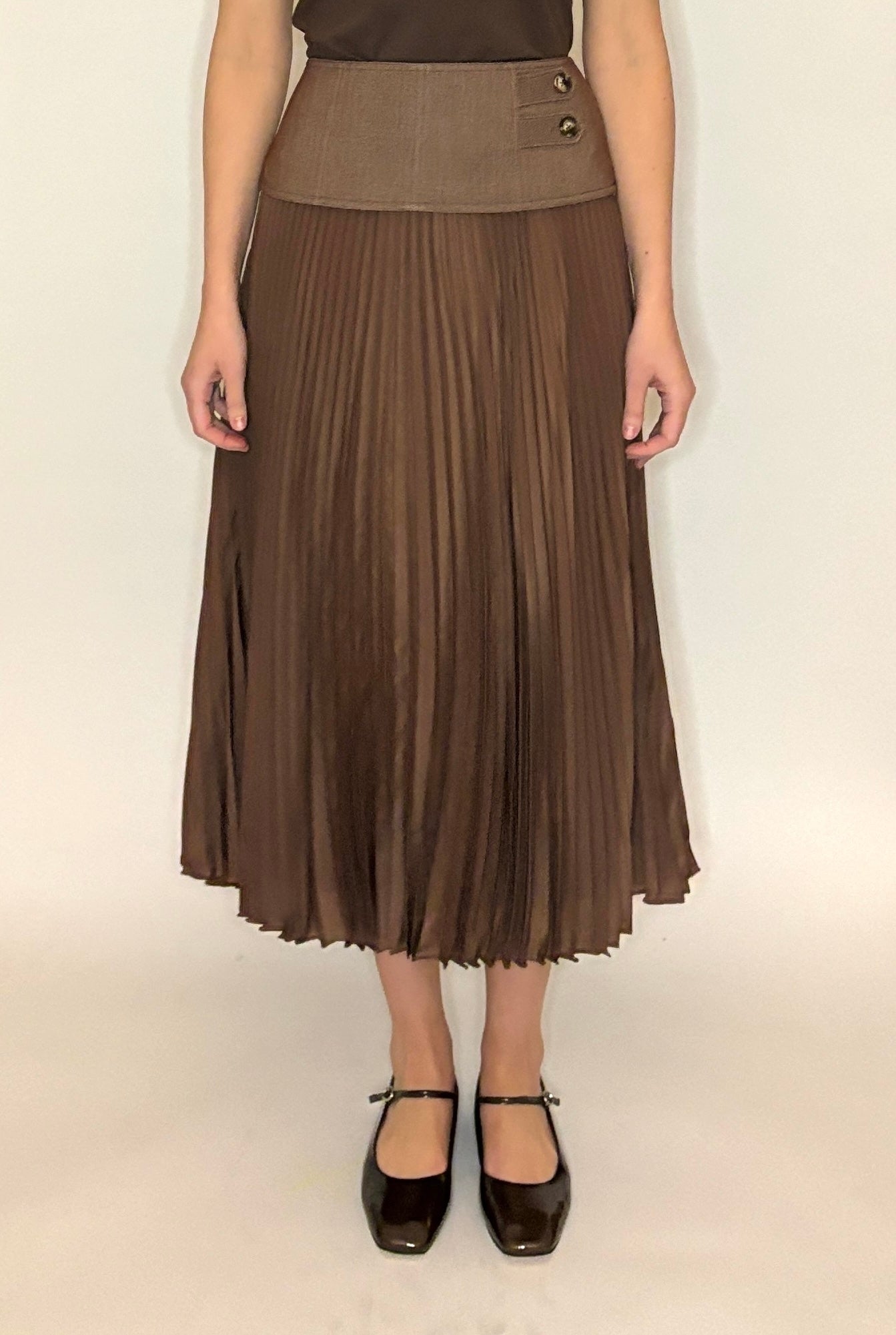 Estelle Pleated Skirt-Mocha