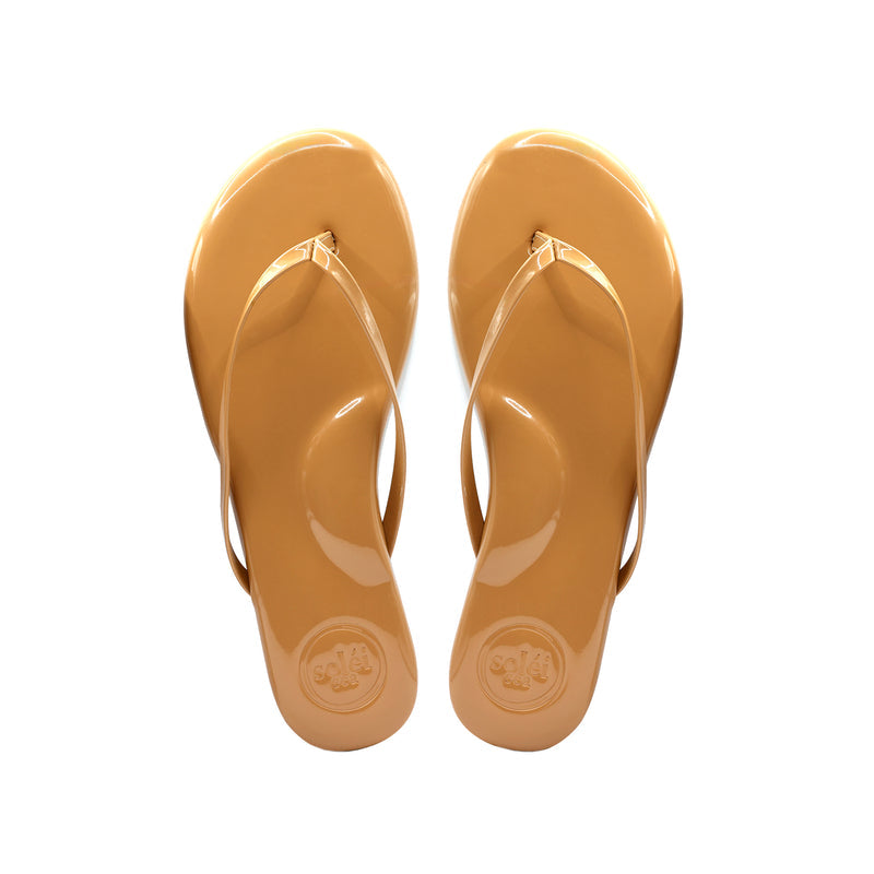 Solei Sea Thin Strap Sandal-Patent Desert