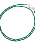 JW Diamond Cut Double Wrap Malachite Beaded Necklace