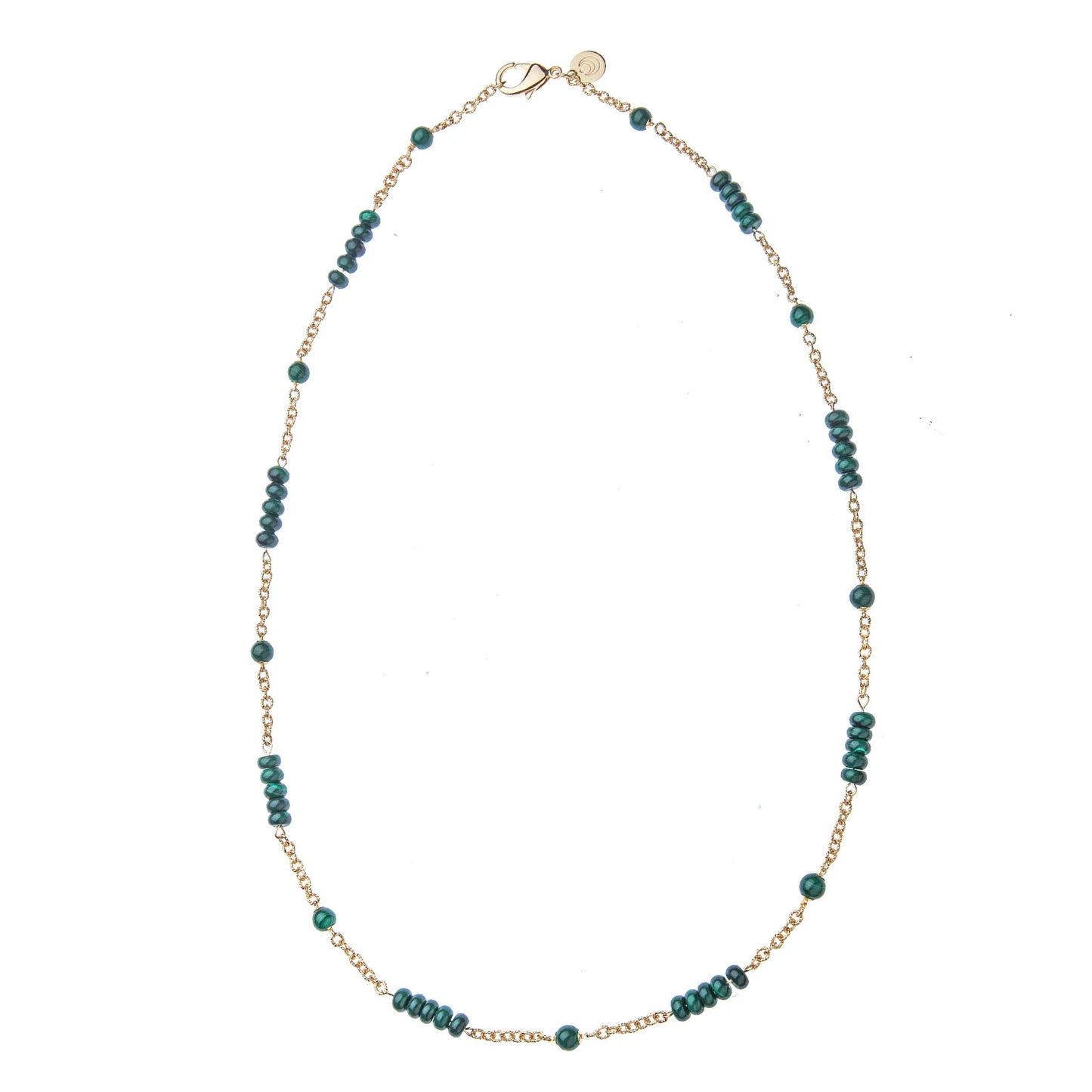 JW Jewel Box Carved Malachite Station Necklace