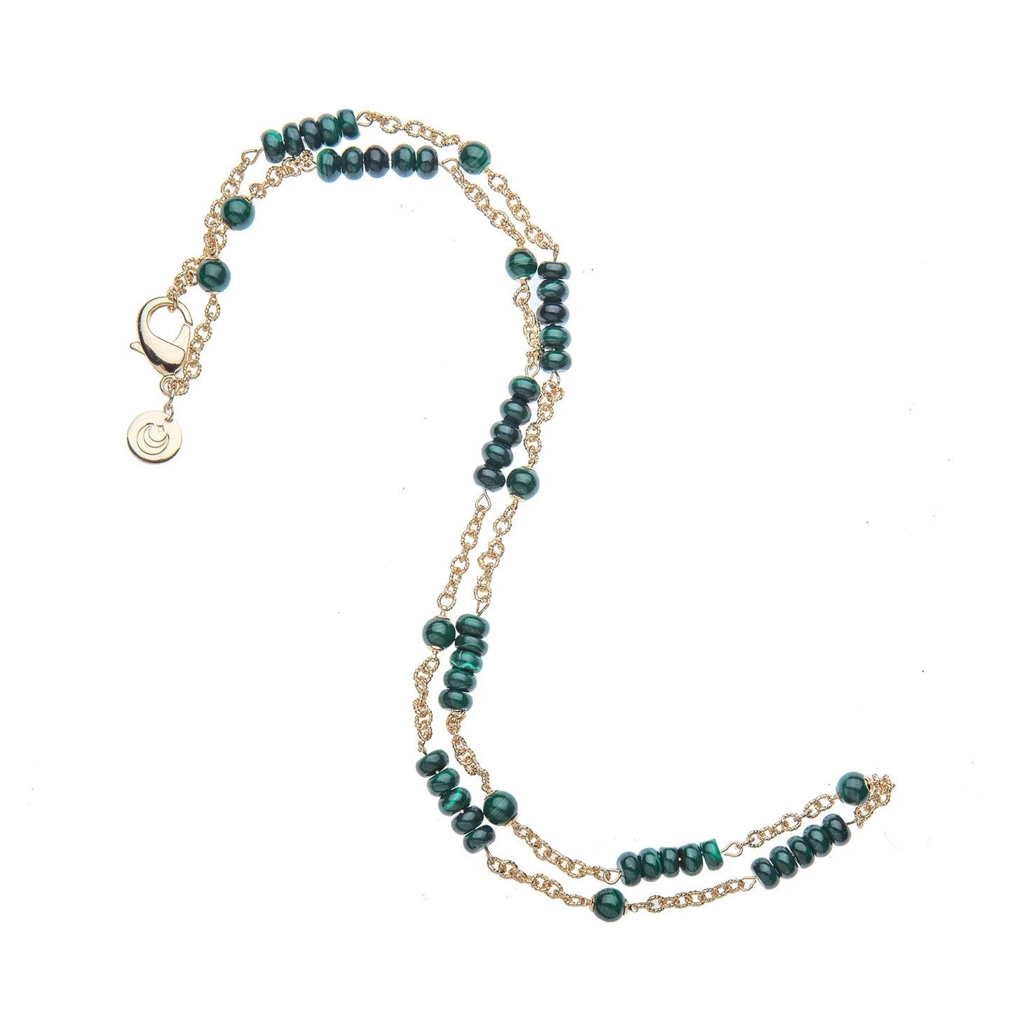 JW Jewel Box Carved Malachite Station Necklace