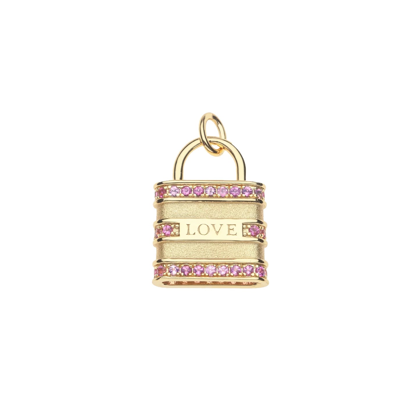 LOVE Locked Up in Love Pendant on 18" Drawn Link Chain