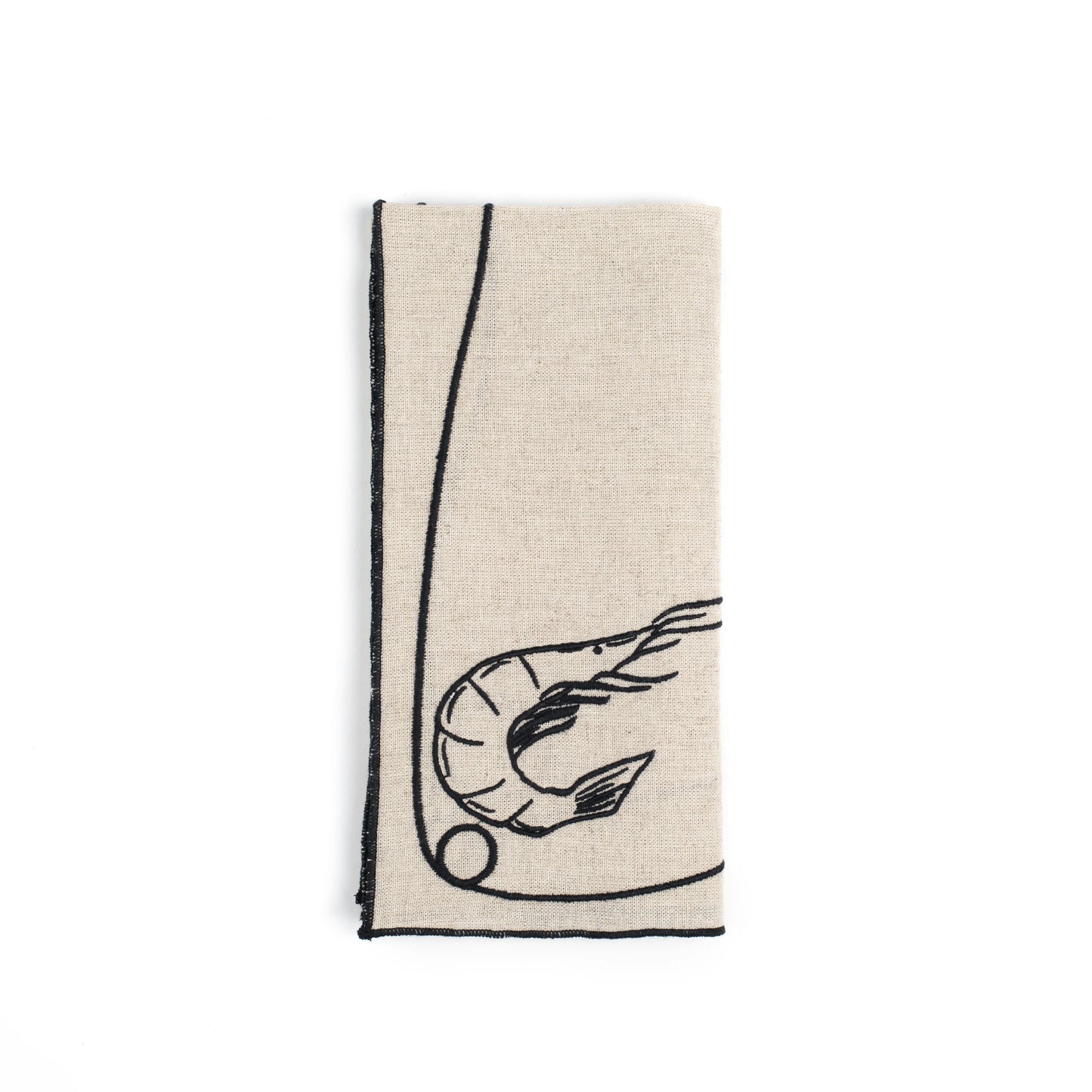Line Drawing Embroidered Linen Napkins (Set of 4)