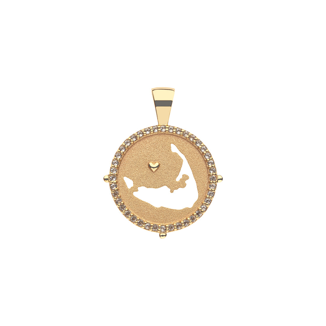 Nantucket Embellished Cutout Pendant Coin on 16-18" Satellite Chain