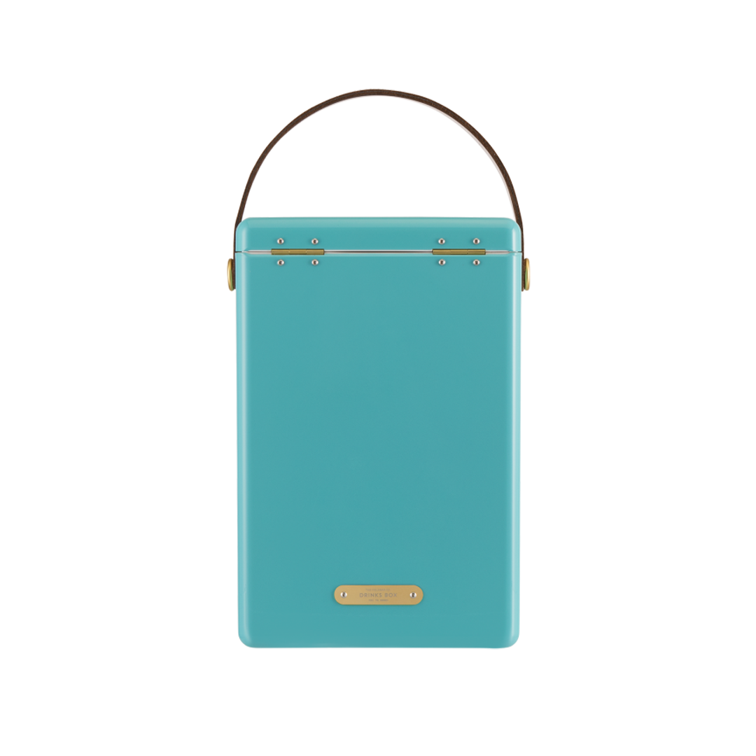 Drinks Box in Bazaruto Blue with Leather Sling