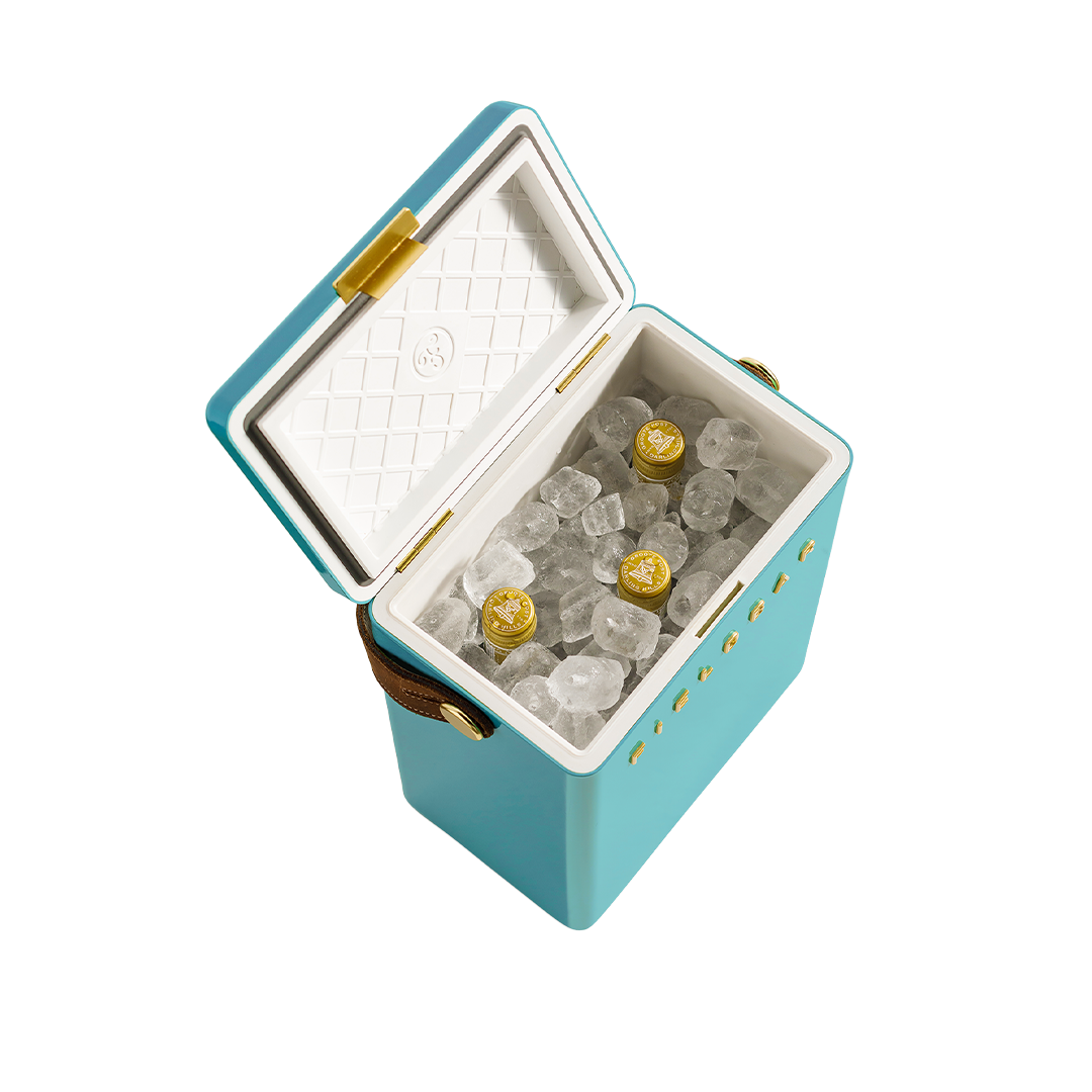 Drinks Box in Bazaruto Blue with Leather Sling