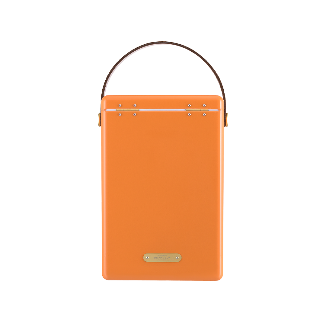Drinks Box in Orchard Orange with Leather Sling
