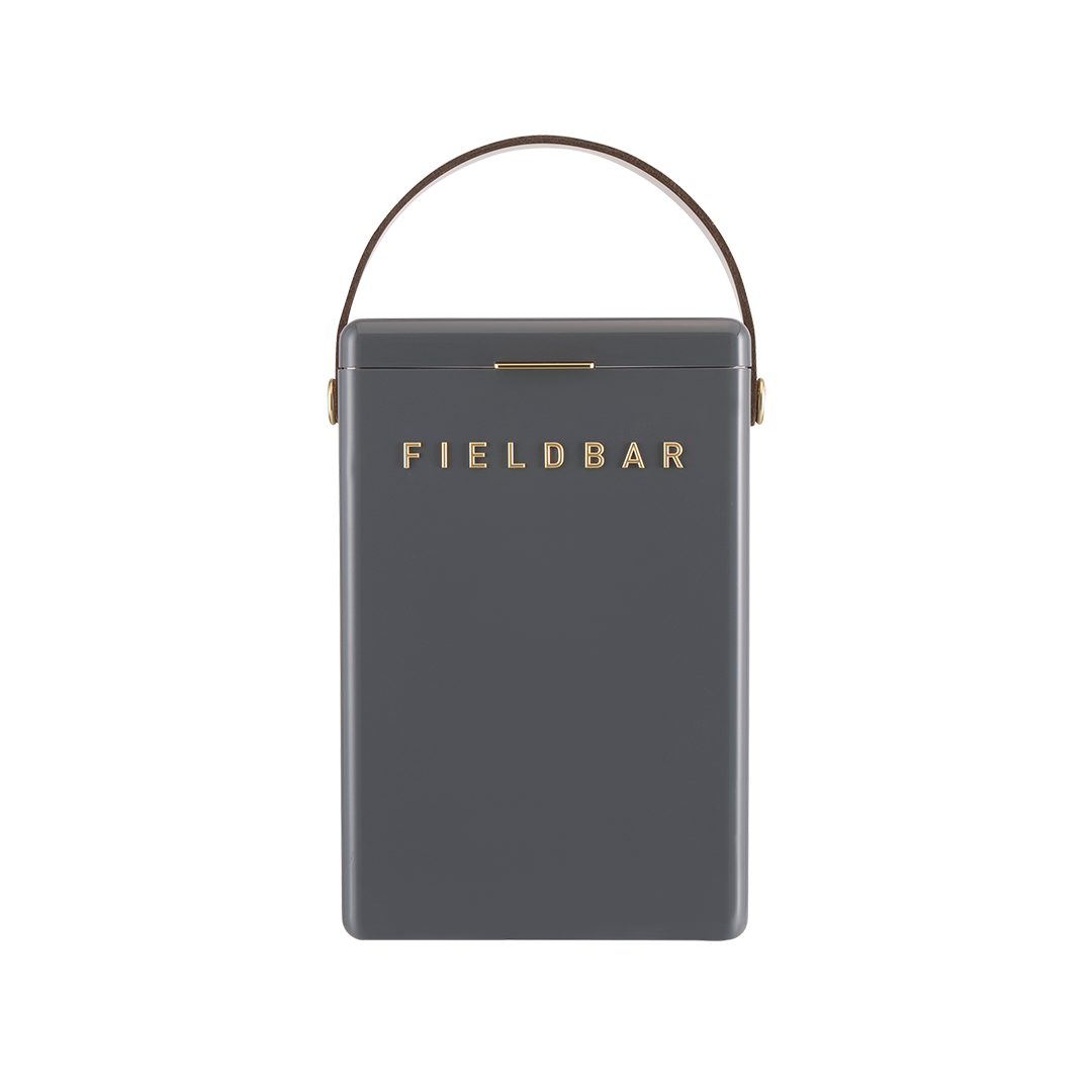 Drinks Box in Oyster Grey with Leather Sling