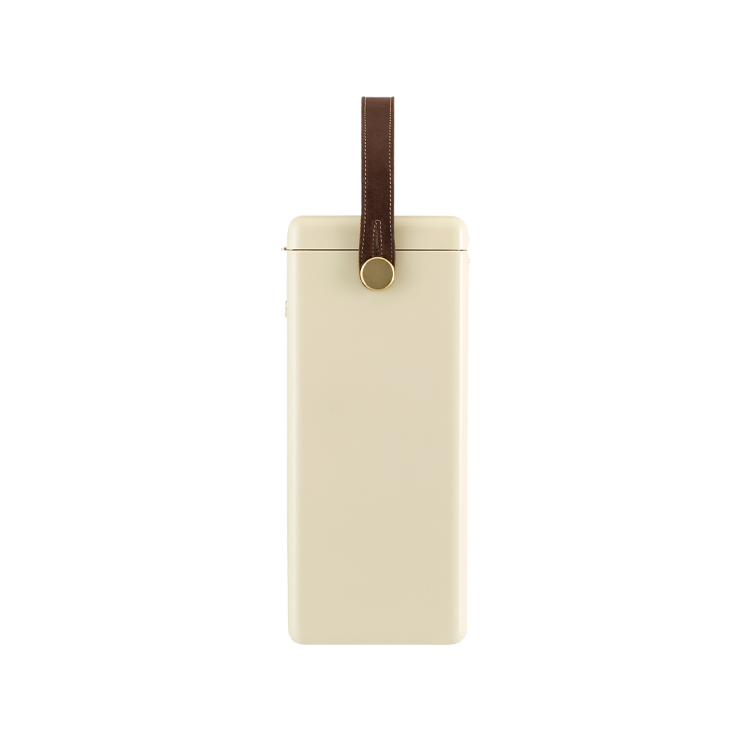 Drinks Box in Safari White with Leather Sling
