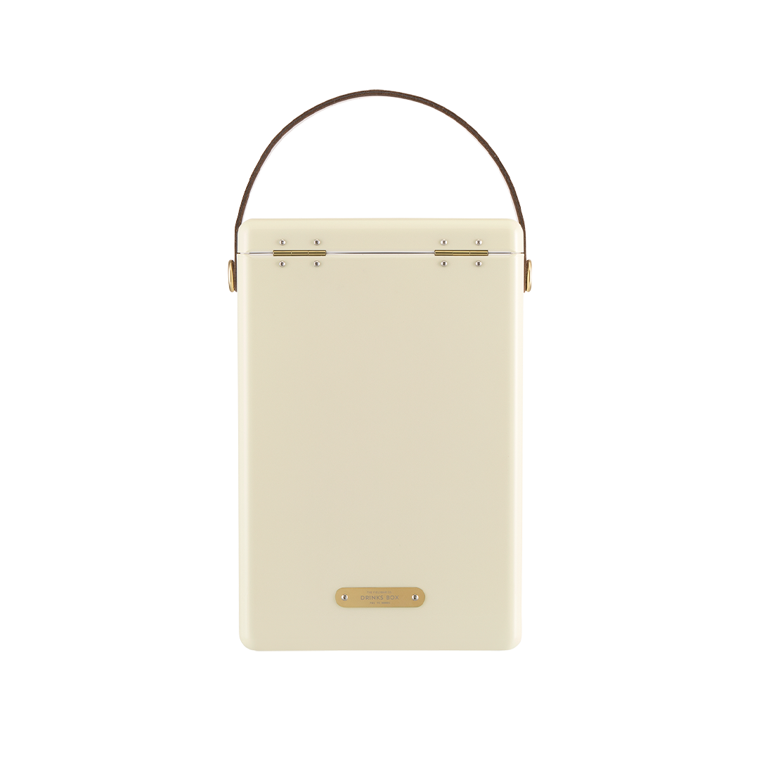 Drinks Box in Safari White with Leather Sling