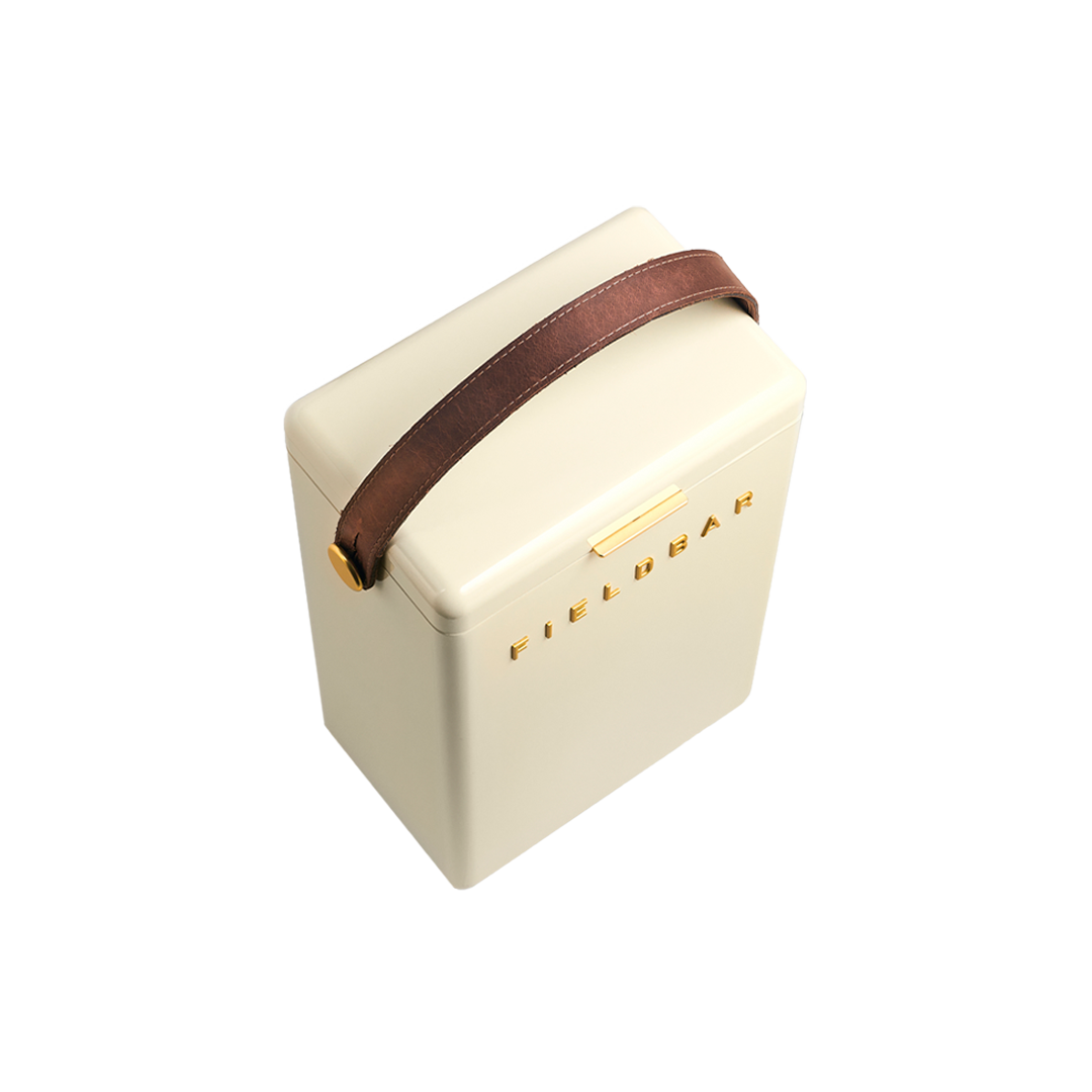 Drinks Box in Safari White with Leather Sling