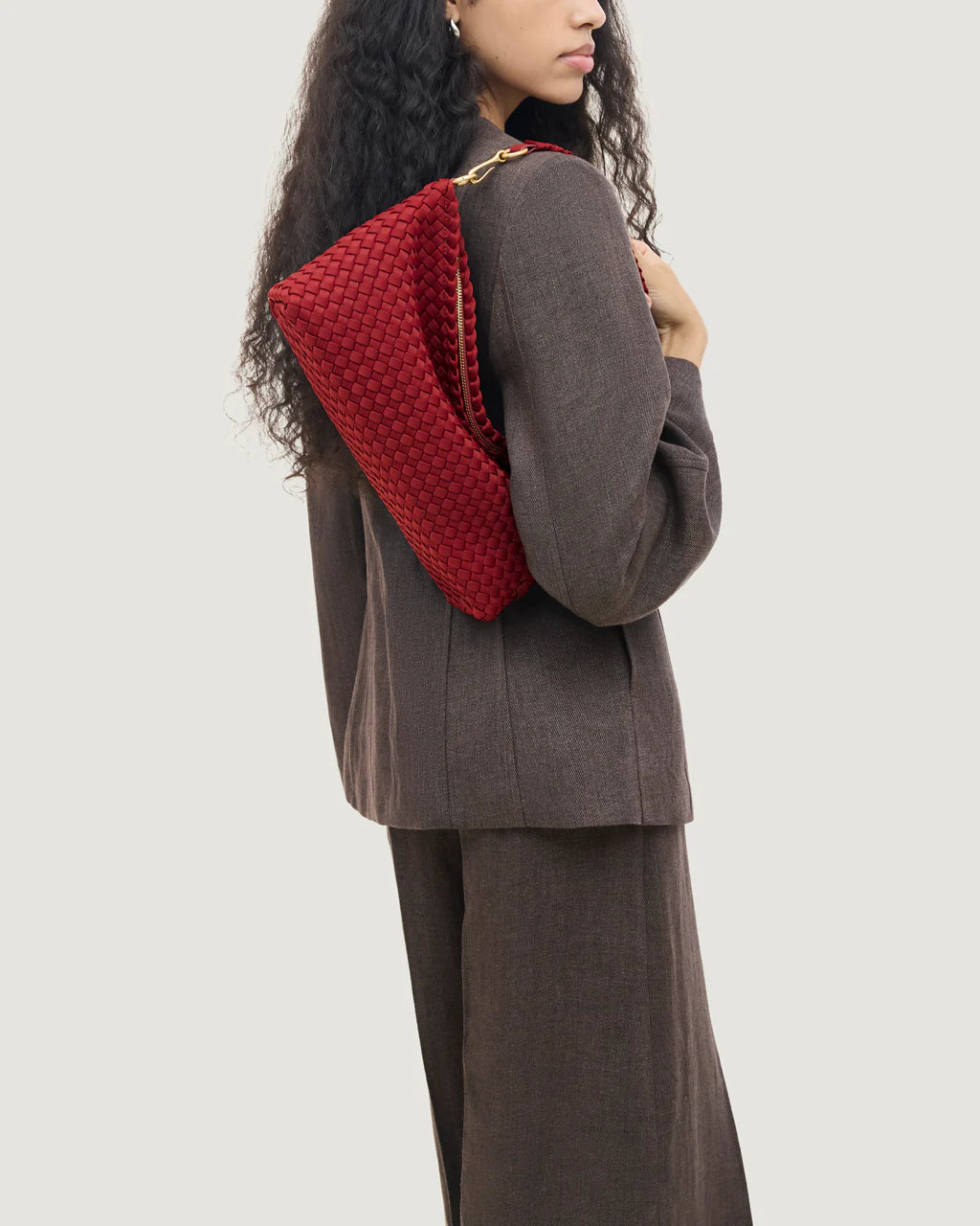 Porto Small Half-Moon Bag in Rosso