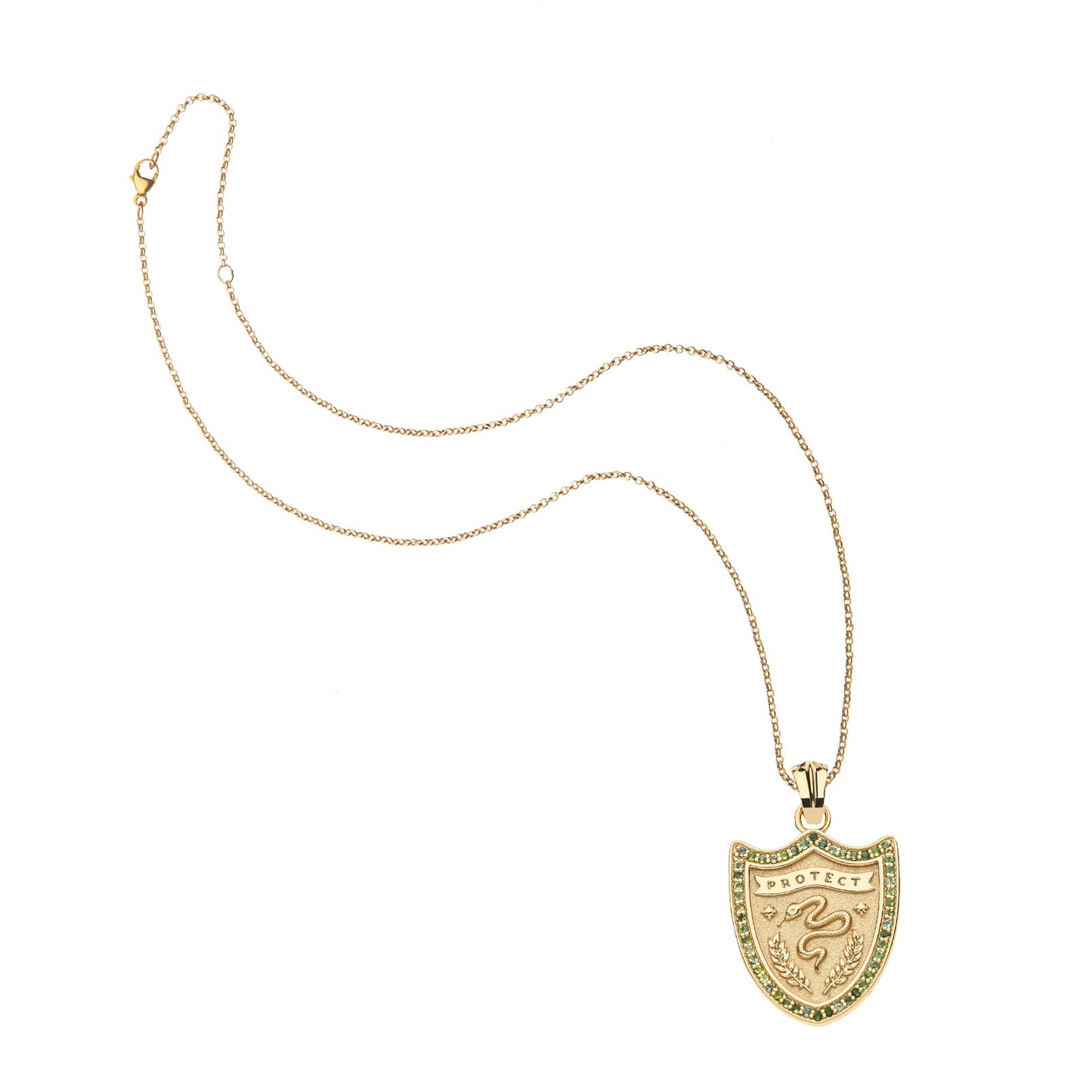 PROTECT Shield Pendant on 16-18" Classic Rolo Chain