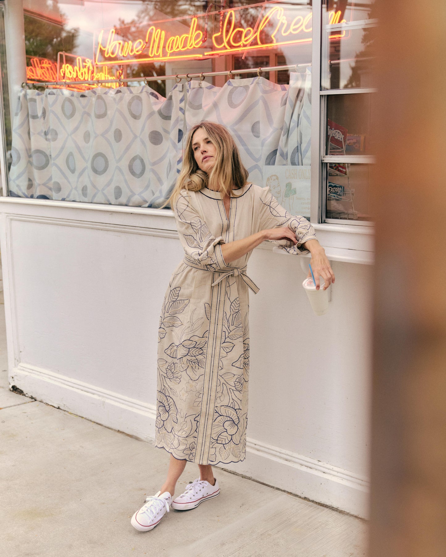 Sandy Midi Dress-Natural Linen