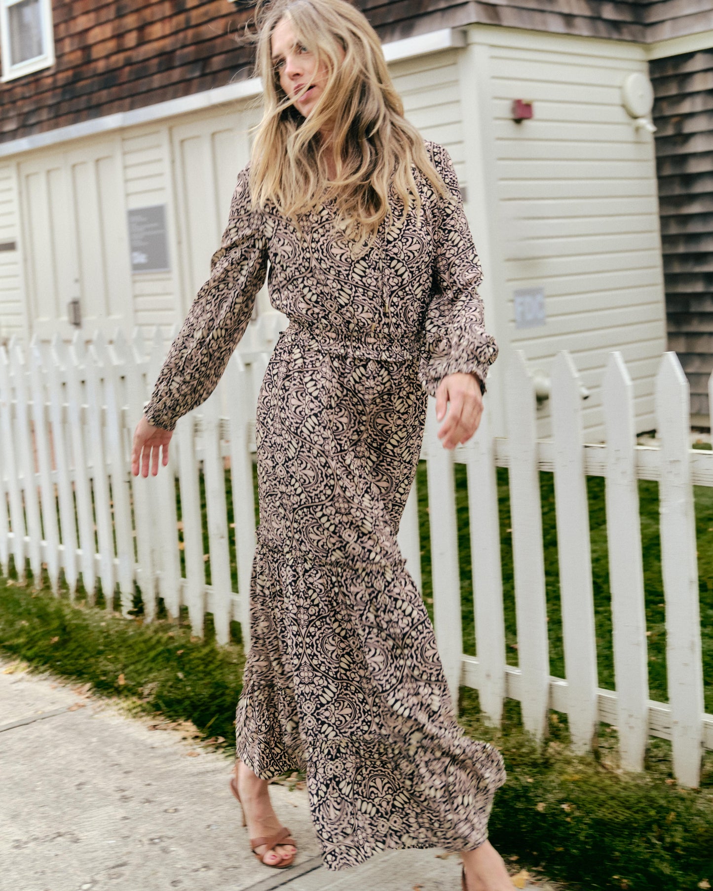 Radcliff Dress-Flor Medallion Cottage Rose
