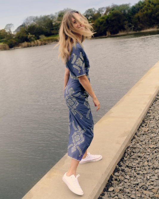 Bobbi Midi Dress-Indigo