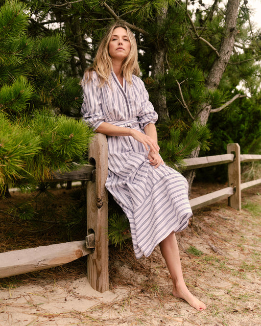 Seraphina Dress-Coastal Indigo Stripe