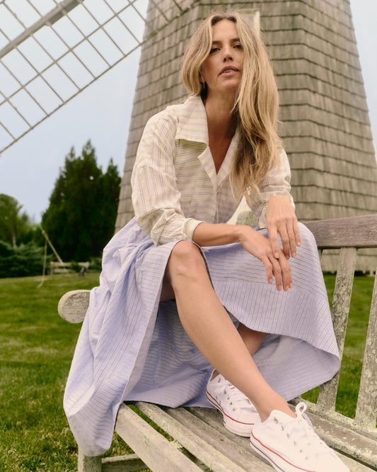 Johanna Dress-Banana Stripe